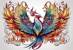 Colorful Phoenix tattoo idea