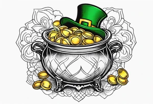 leprechaun pot of gold tattoo idea