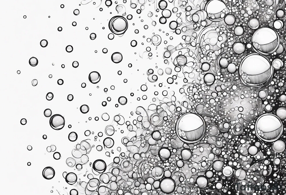 Draw me some magical really simple underwater bubbles and simple stars tattoo idea