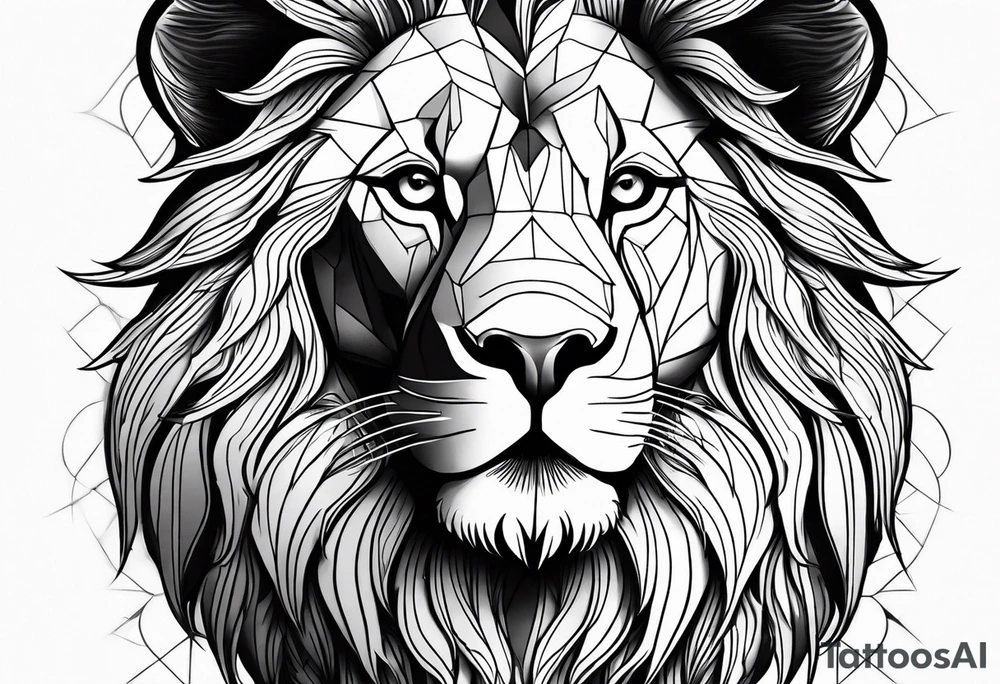 powerful majestic lion, close-up tattoo idea