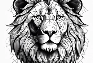 powerful majestic lion, close-up tattoo idea
