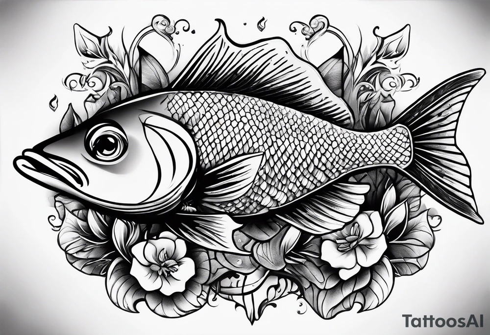 pescado y un corazon tattoo idea