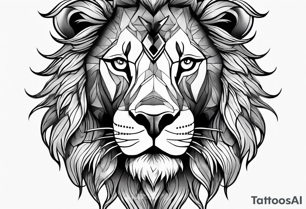 Zodiac sign lion tattoo idea