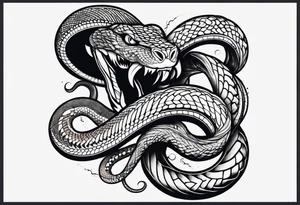 Two snakes fighting tattoo idea