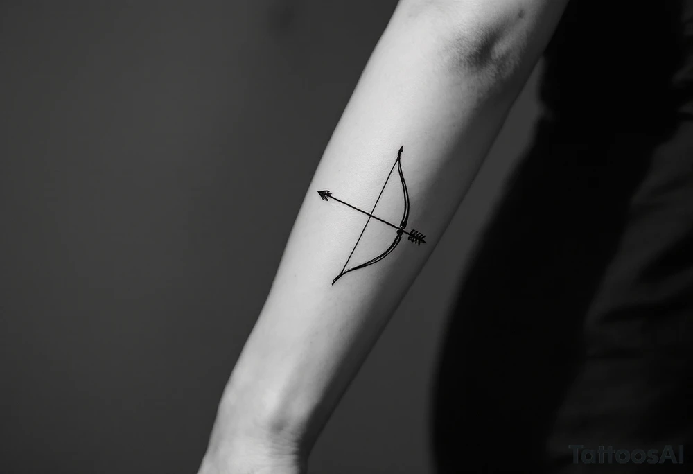 Small bow and arrow tattoo idea