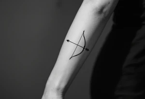 Small bow and arrow tattoo idea