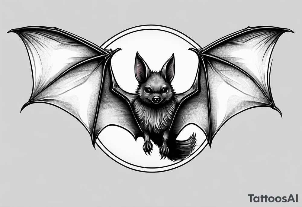 small bat, no detail tattoo idea