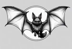 small bat, no detail tattoo idea
