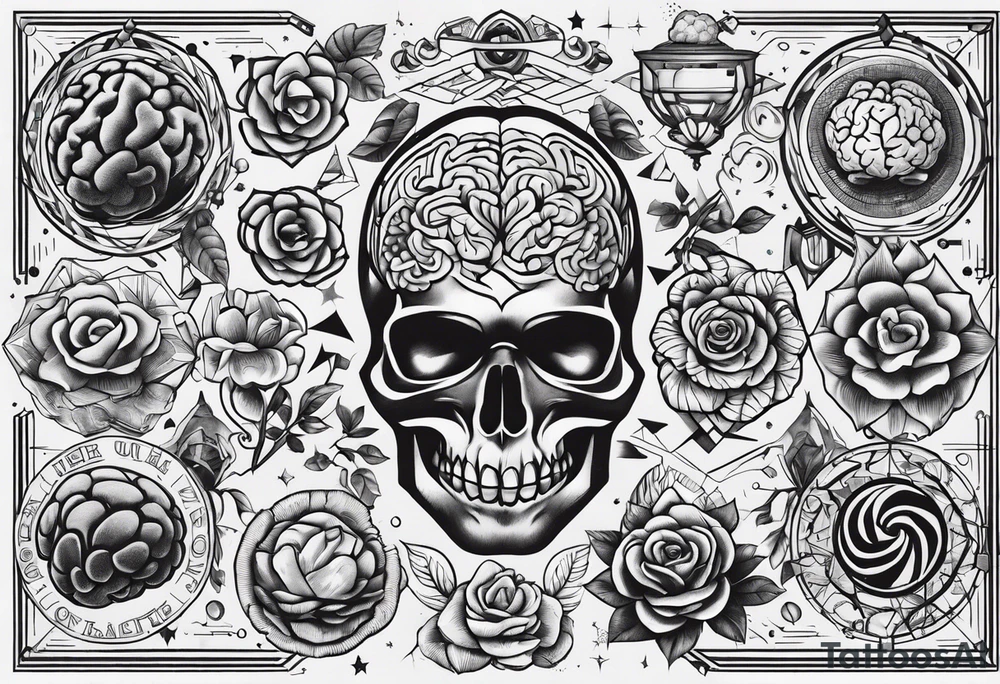 Variety of brains flash sheet tattoo idea