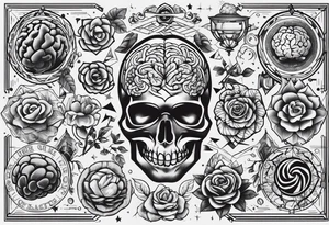Variety of brains flash sheet tattoo idea
