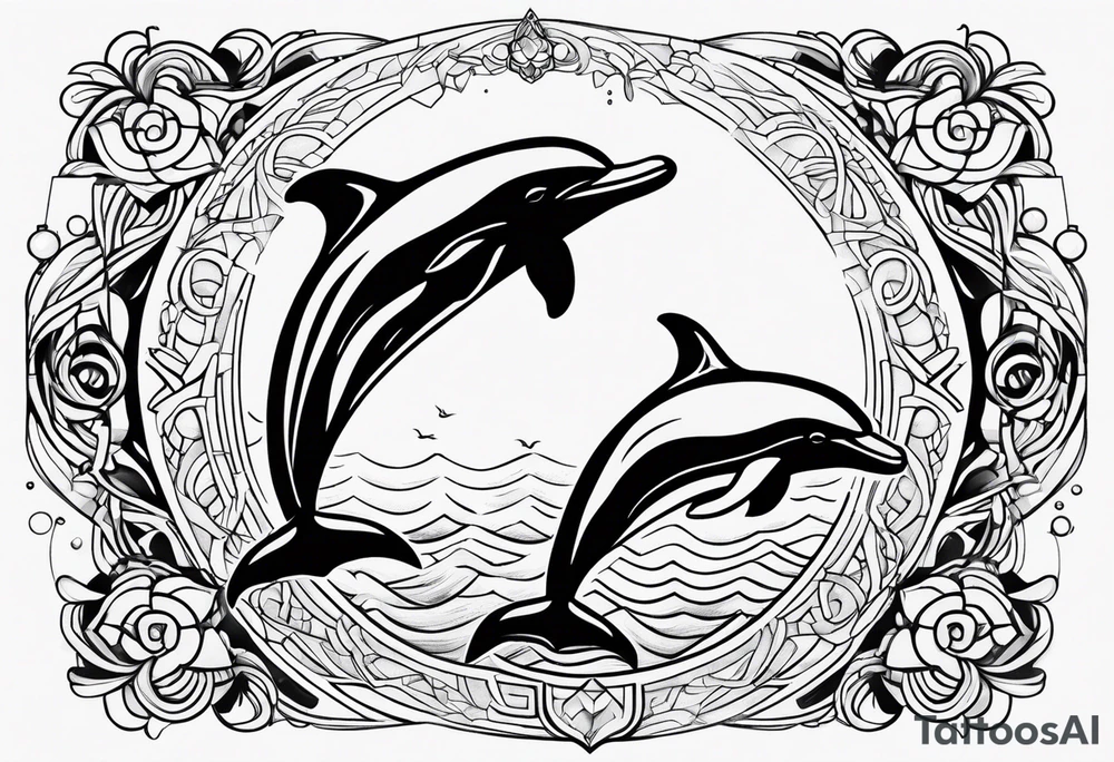 Aquarius spirit animal dolphin tattoo idea