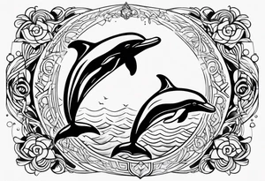 Aquarius spirit animal dolphin tattoo idea