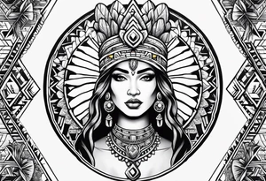 Aztec princess, cactus tattoo idea