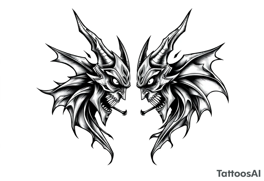 good vs evil tattoo idea