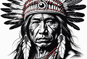 realistic native american tattoo idea