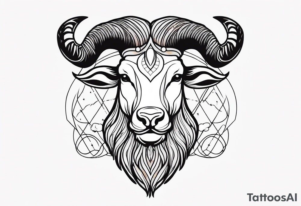 capricorn with beard tattoo idea
