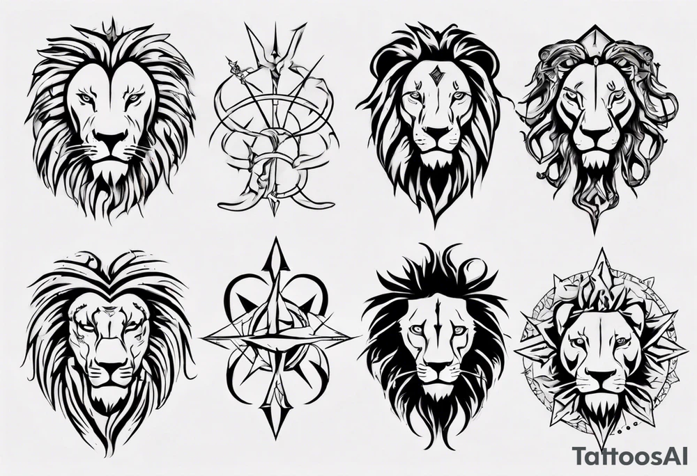 Lion, zodiac sign tattoo idea