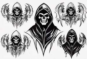 Upper half of a hooded reaper with no weapon tattoo idea