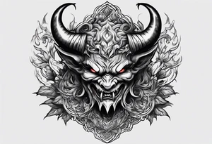 Devil fighting upward tattoo idea