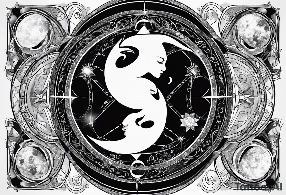 Astrology, Gemini, Natal Chart, angelic, soul mates, vision, planetary, ying yang, the moon, third eye, armband tattoo idea