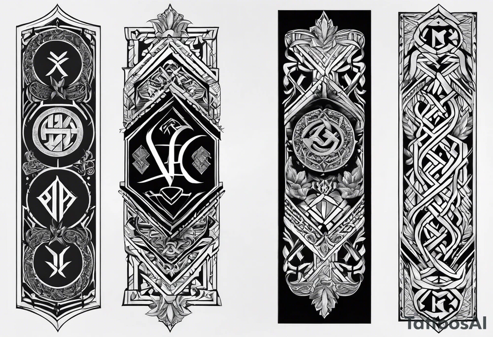 Hræsvelgr forearm tattoo with runes tattoo idea