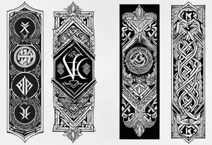 Hræsvelgr forearm tattoo with runes tattoo idea
