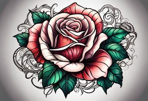 rose with snake tattoo idea