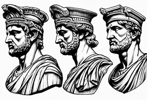 Roman Statue kopf tattoo idea