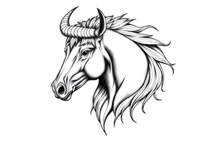 French Filipino Canadian Taurus horse tattoo idea