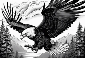 supper  flying eagle tattoo idea