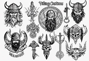 Heading saying “Viking Customs” tattoo idea