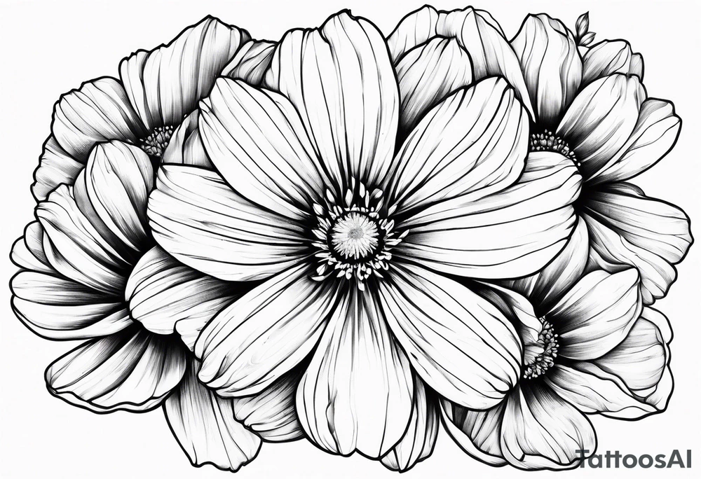 Cosmos flower tattoo idea