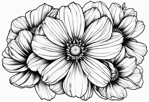 Cosmos flower tattoo idea
