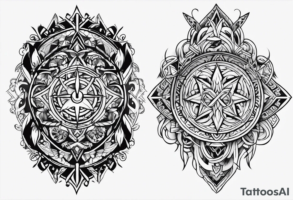 Beautiful Norse pagan tribal tattoo idea