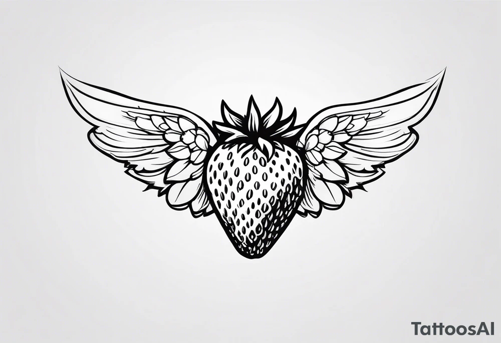 A Strawberry with wings tattoo idea
