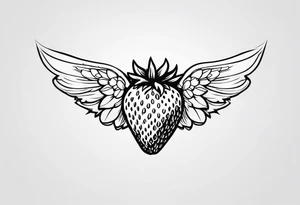A Strawberry with wings tattoo idea