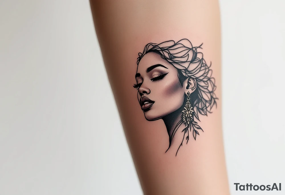 A tattoo with a black woman in it about divinity tattoo idea A tattoo with a black woman in it about divinity tattoo idea