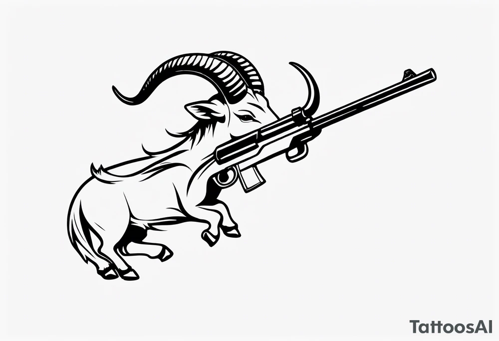 capricorn with sunglasses and shotgun tattoo idea