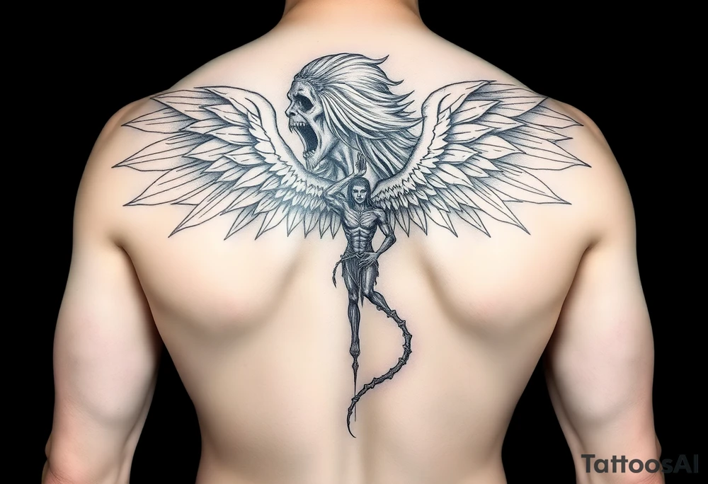 Full body of fallen angel Dante Mikha'el tattoo idea