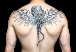 Full body of fallen angel Dante Mikha'el tattoo idea
