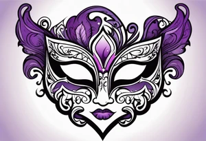 Unhappy Masquerade mask that is purple and black tattoo idea