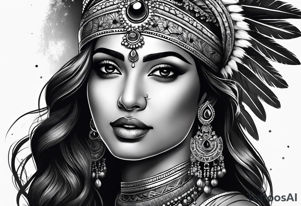 indian woman tattoo idea