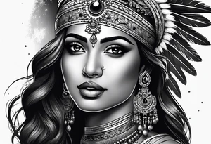 indian woman tattoo idea