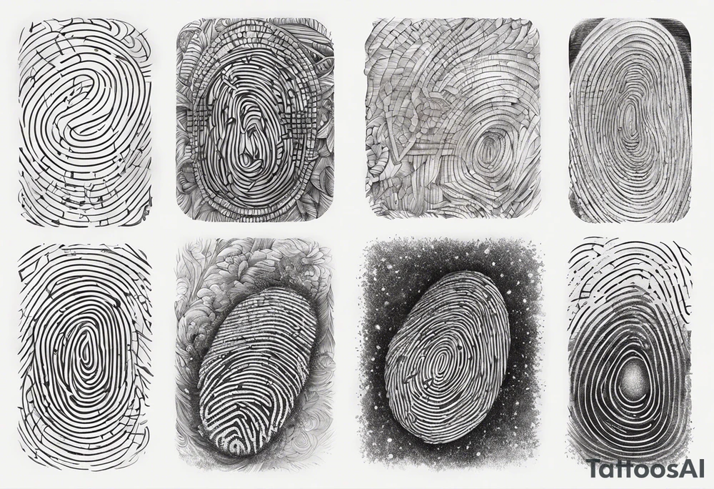 Finger print with words tattoo idea