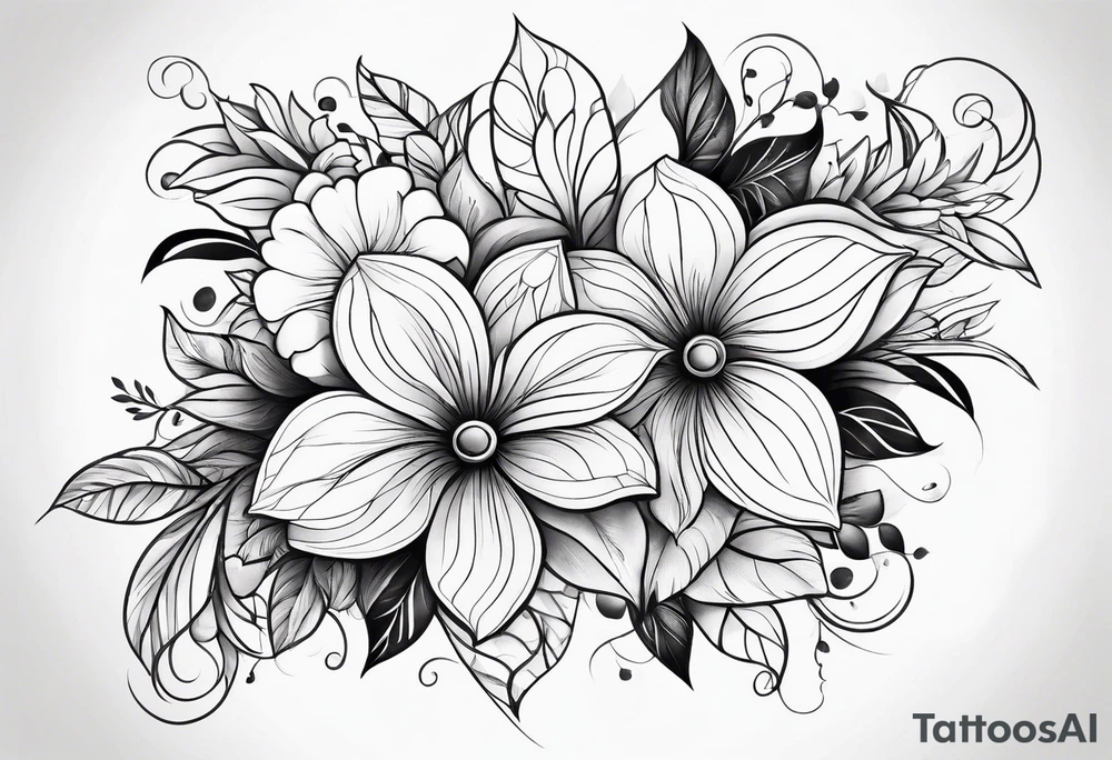abstract flower tattoo idea
