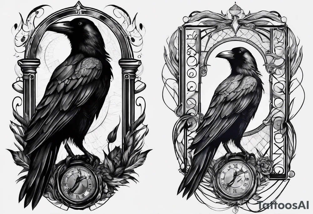 raven 
roman numeral seven
Omnia Urunt tattoo idea
