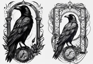 raven 
roman numeral seven
Omnia Urunt tattoo idea