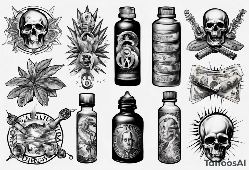 drugs and money tattoo idea