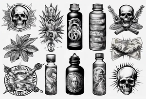 drugs and money tattoo idea