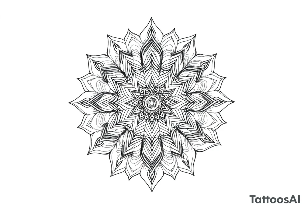 intricate mandala with sacred geometry and cosmic elements tattoo idea